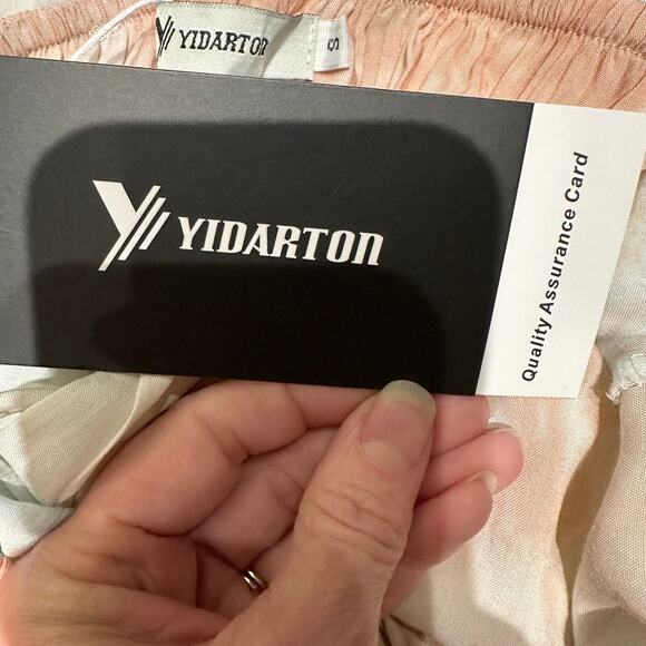 Yidarton NWT Small Tie Dyed Strapless Dress Boho Retro Fairy Blue Pink Beach - Picture 6 of 9